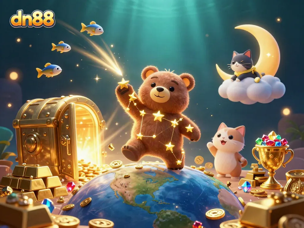 Experience the vibrant world of dn88 as golden treasures and whimsical characters delight online gamblers.