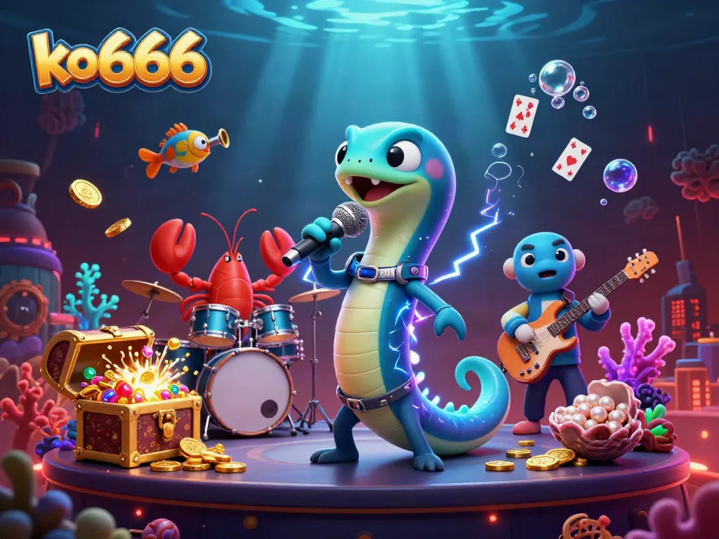 Experience the vibrant energy of ko666 as an electric eel performs at an underwater casino