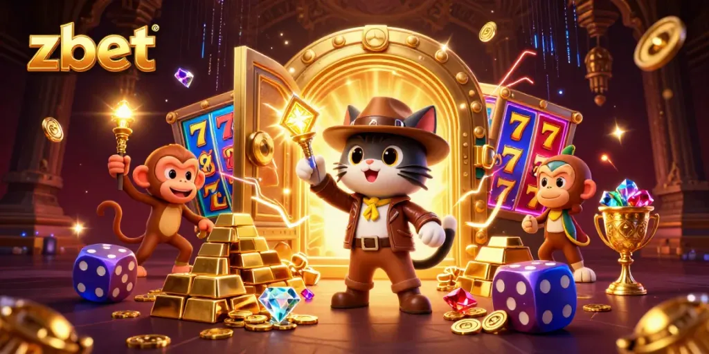Experience the thrill of victory with zbet as an archaeologist cat uncovers casino treasures.