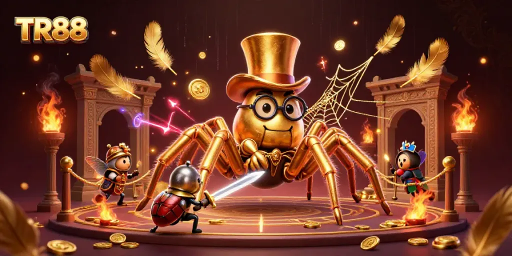 Experience TR88 gameplay with vibrant casino elements and adventurous characters in 3D.