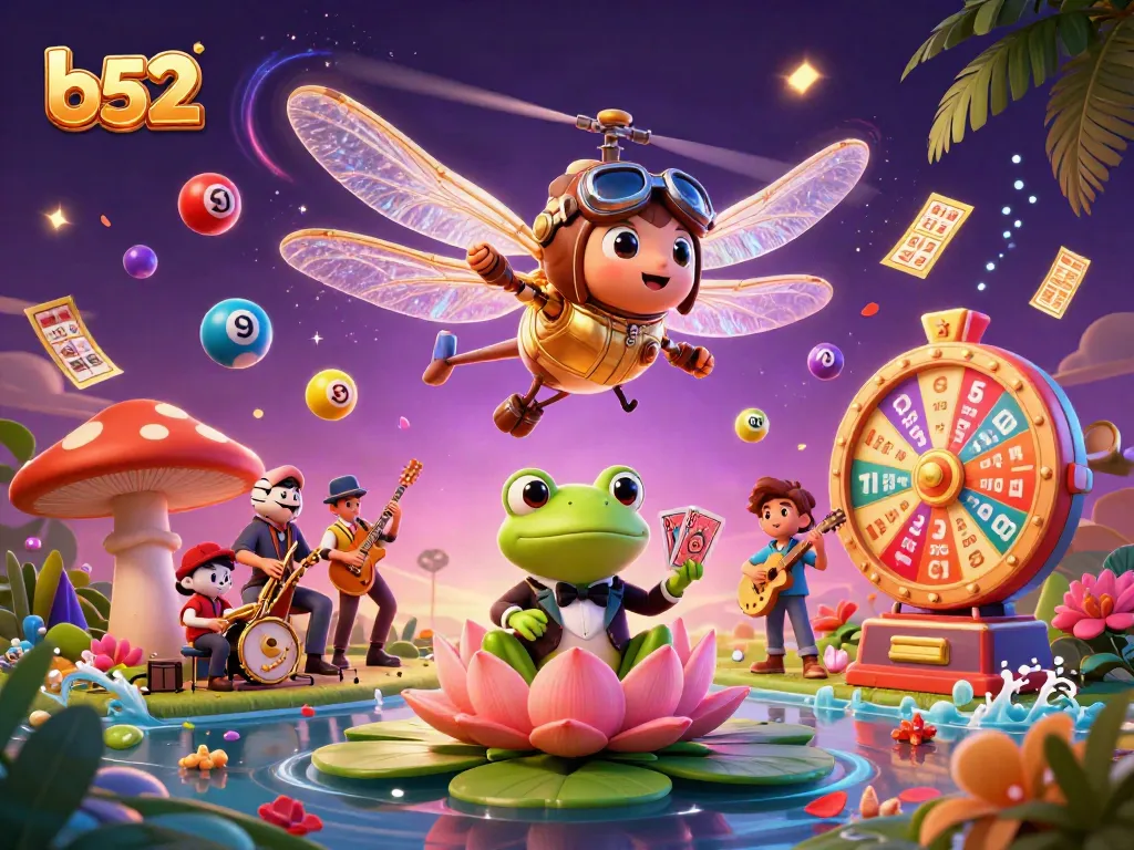 Experience thrilling b52 gaming with vibrant characters and engaging casino elements.