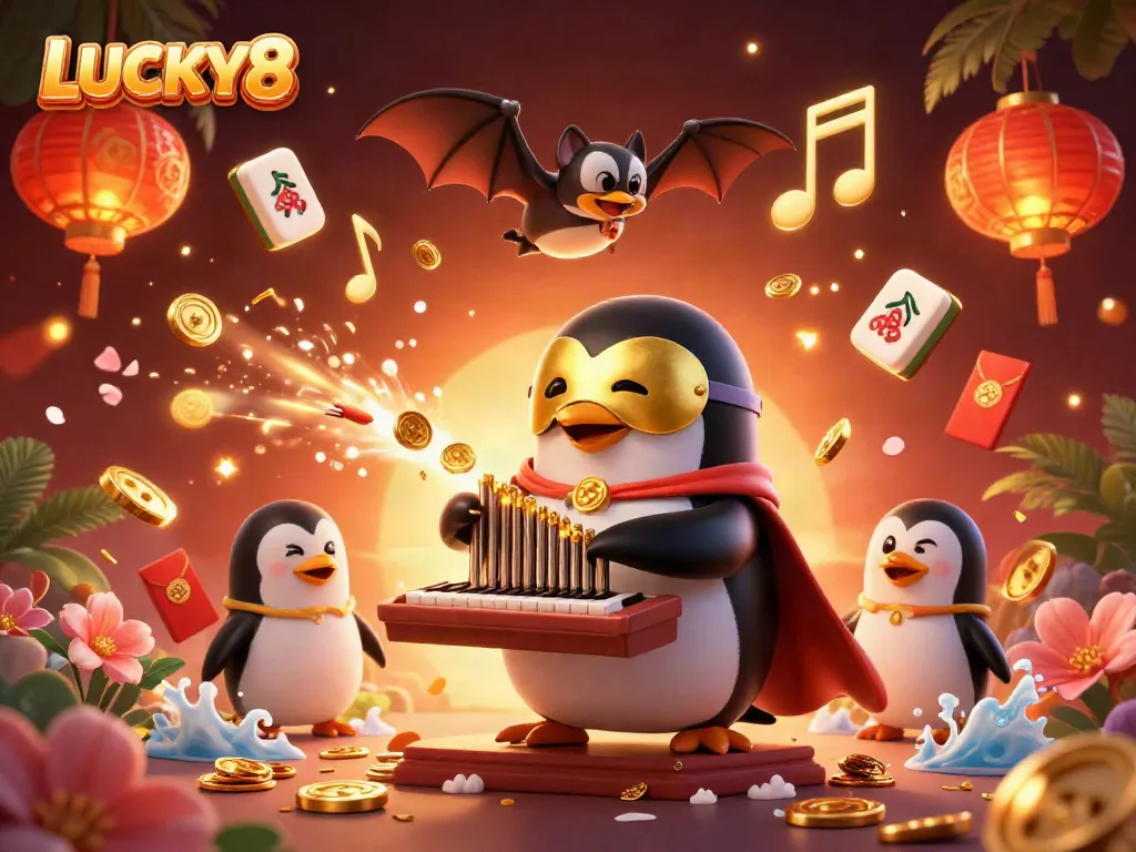 Engage in thrilling gameplay at LUCKY8 with dynamic 3D casino characters and festive elements.