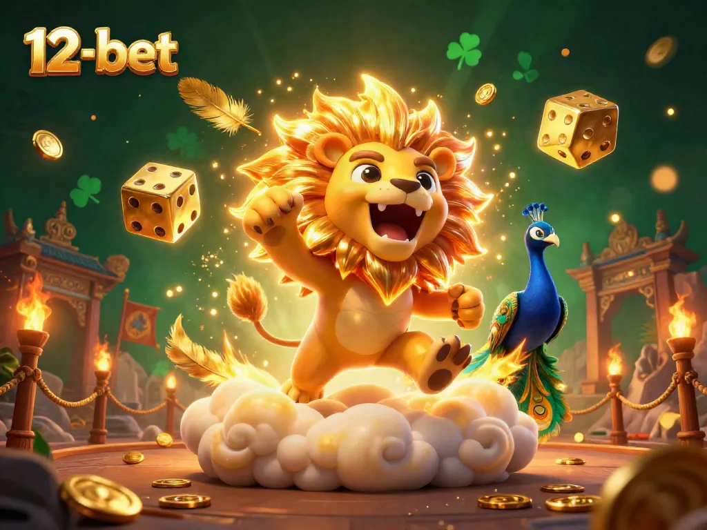 Experience thrilling gameplay with 12-bet at the vibrant casino illustrated scene.