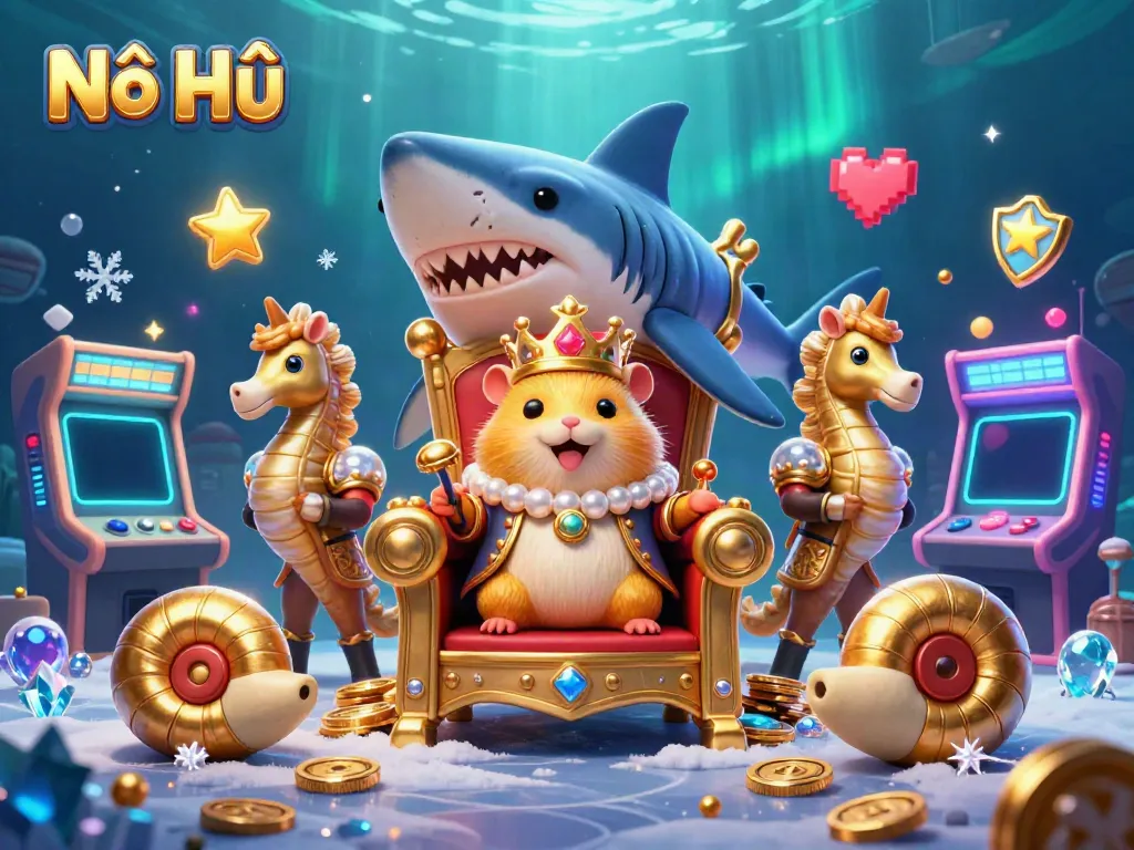 Experience the excitement of Nổ Hũ with vibrant characters and interactive gaming elements in a stunning 3D scene.